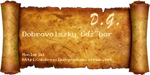 Dobrovolszky Gábor névjegykártya